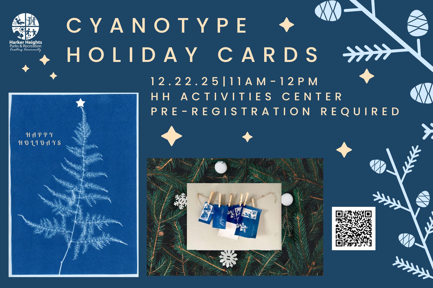 Blue Modern Anything Christmas Card 1