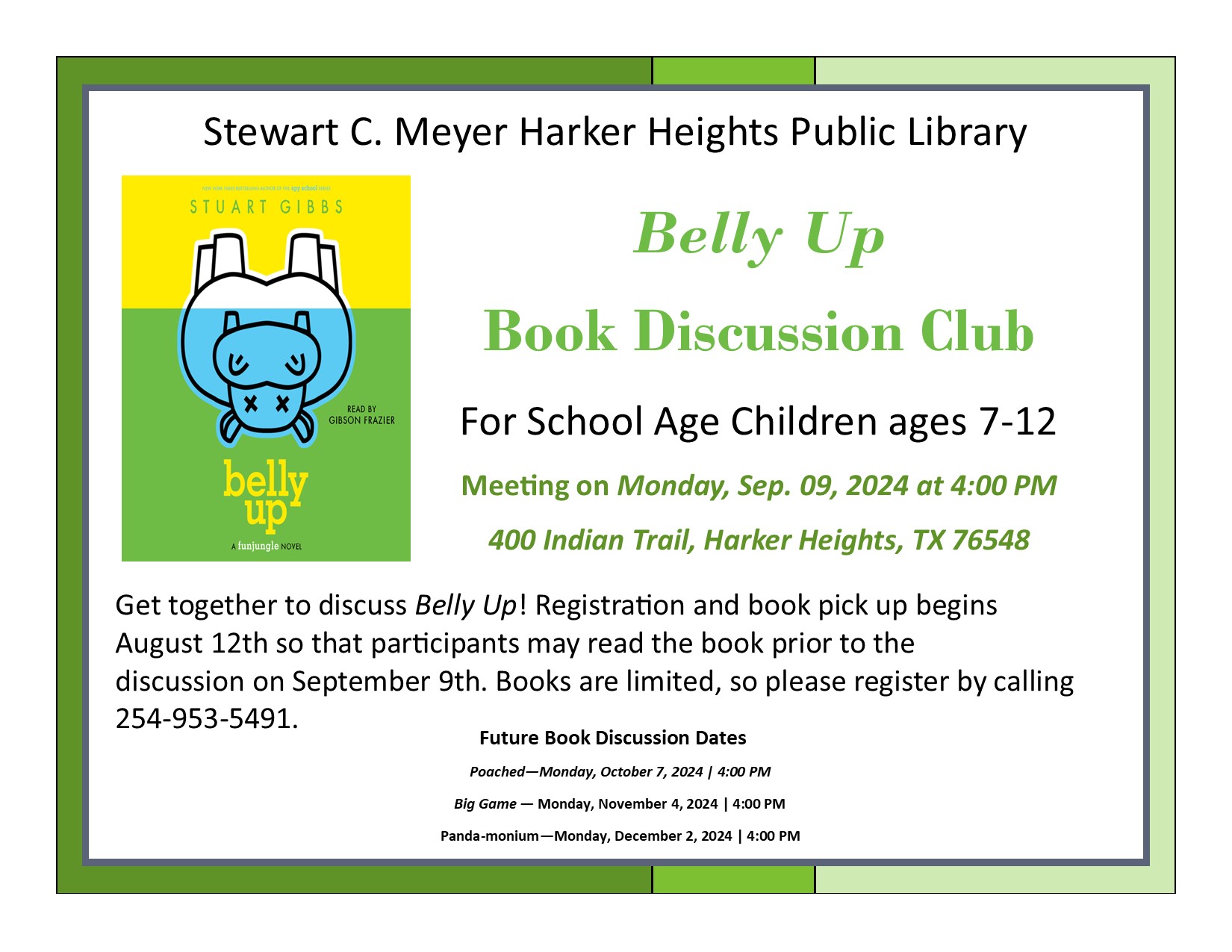 Childrens Book Club Belly Up 09.09.24