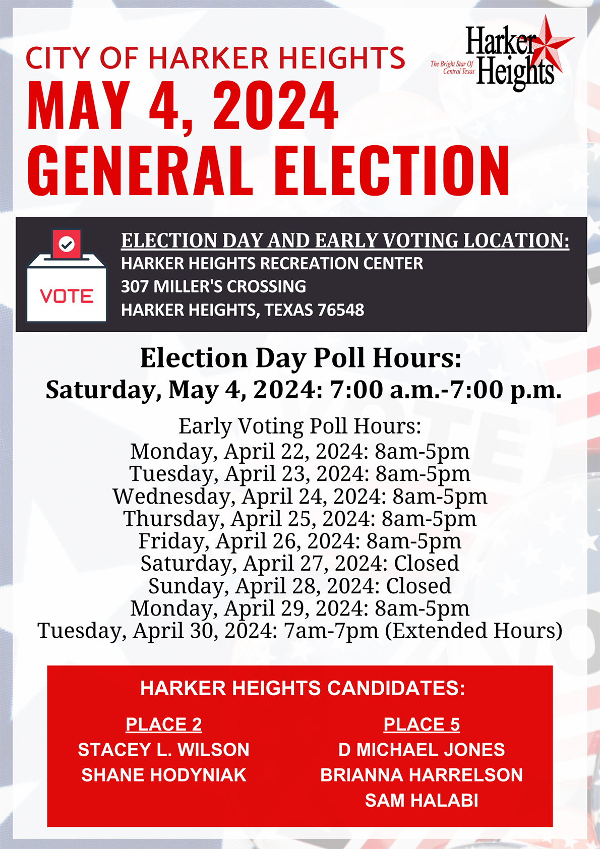 City of Harker Heights May 4, 2024 General Election