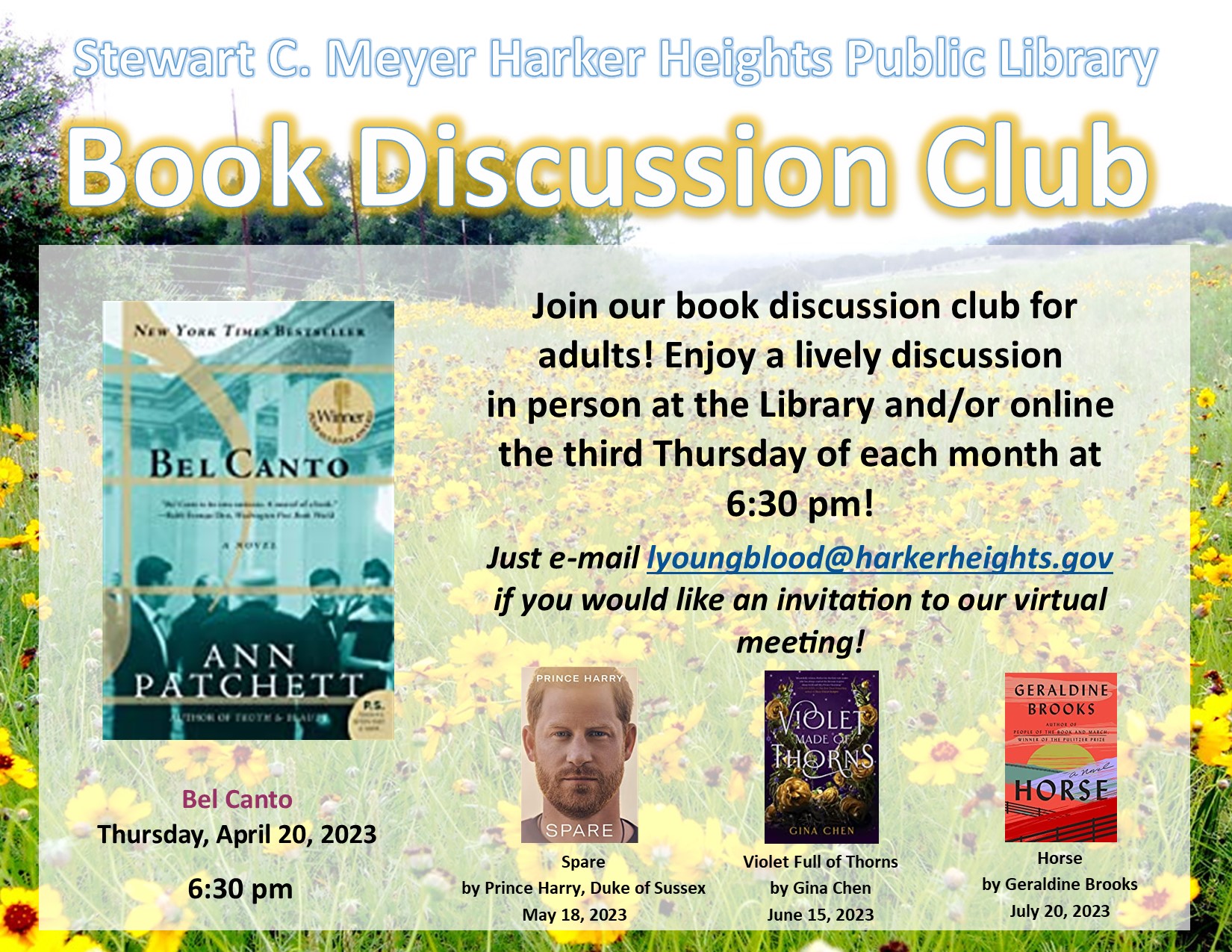 book discussion club 2023 april bel canto
