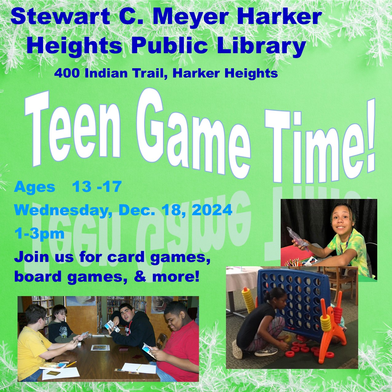teen game wednesdays holiday 2024