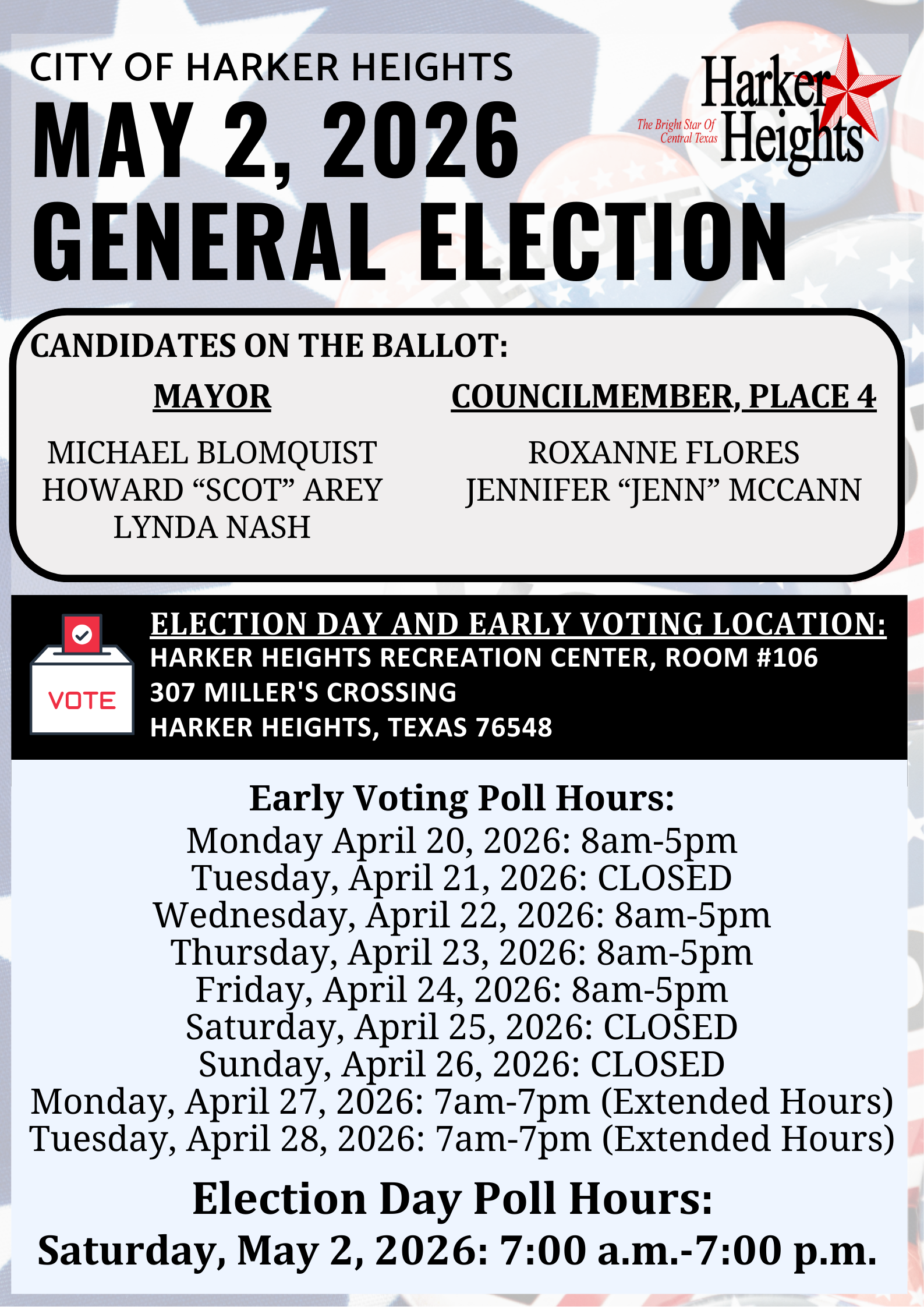 2026 GENERAL ELECTION FLYER