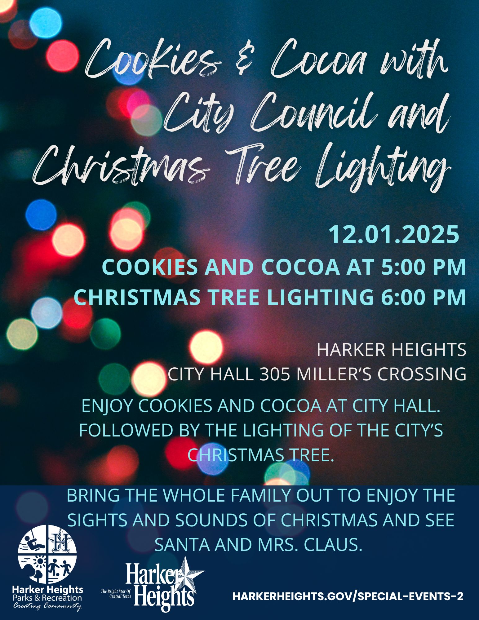 Cookies Cocoa and Tree Lighting 2025 Flyer