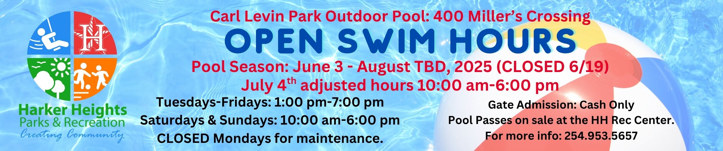 Open Swim Hours w Closures