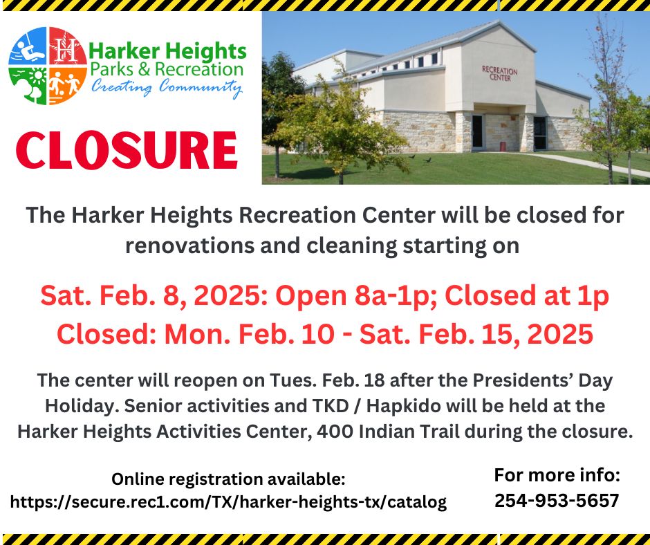 Feb. 2025 Rec Center Closure Facebook Post