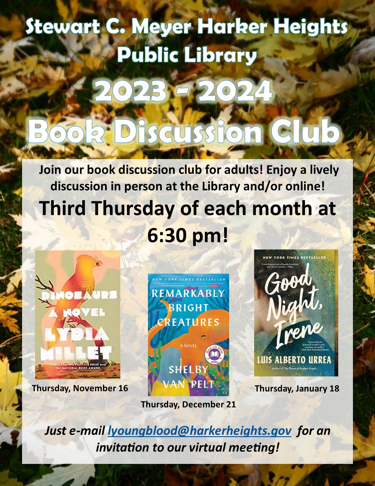 book discussion club november 2023 through january 2024