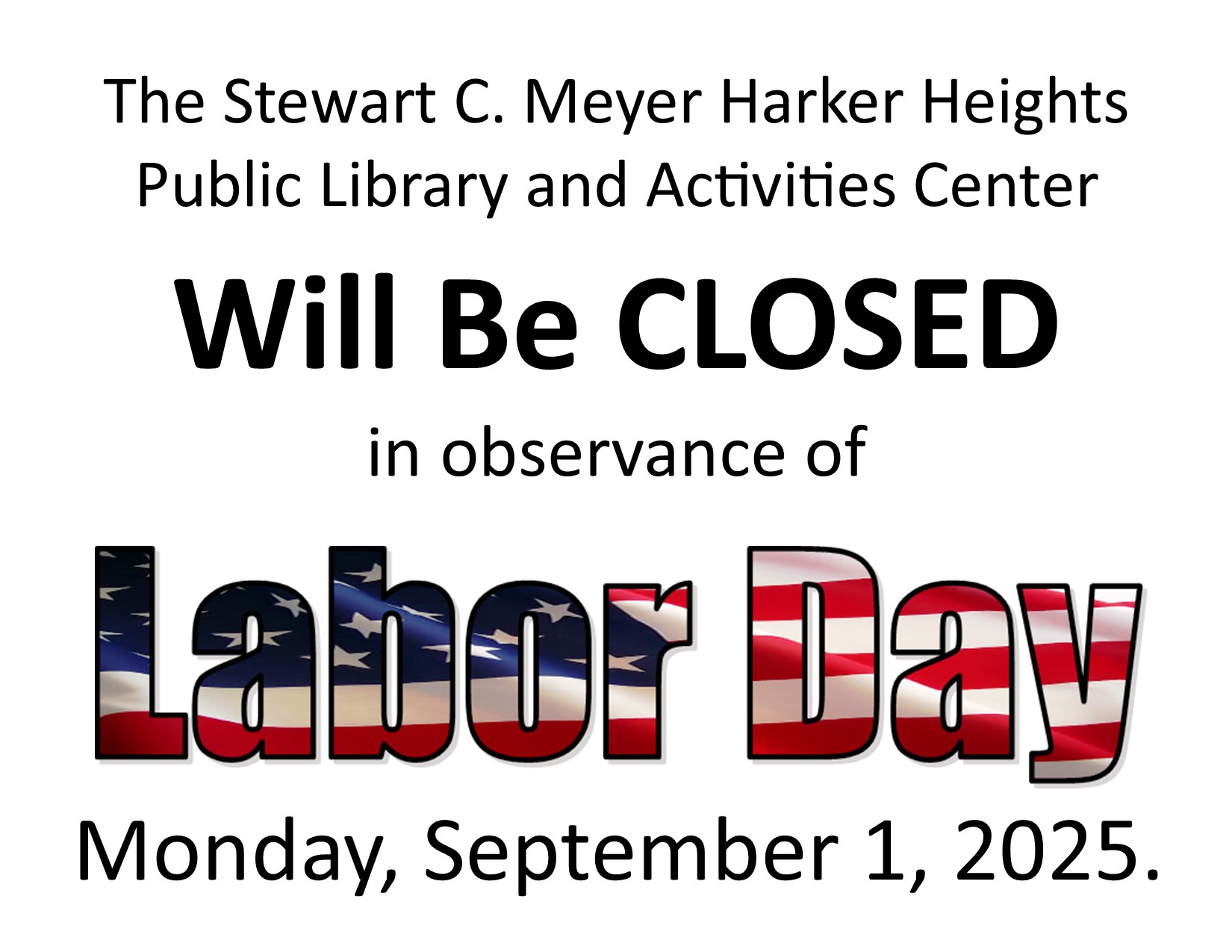 closed for labor day