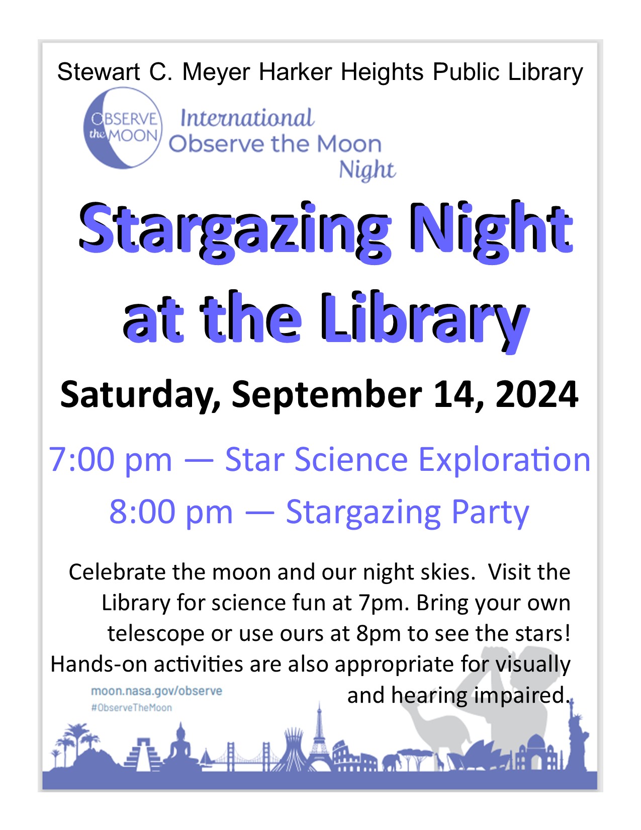 observe the moon september 14 program