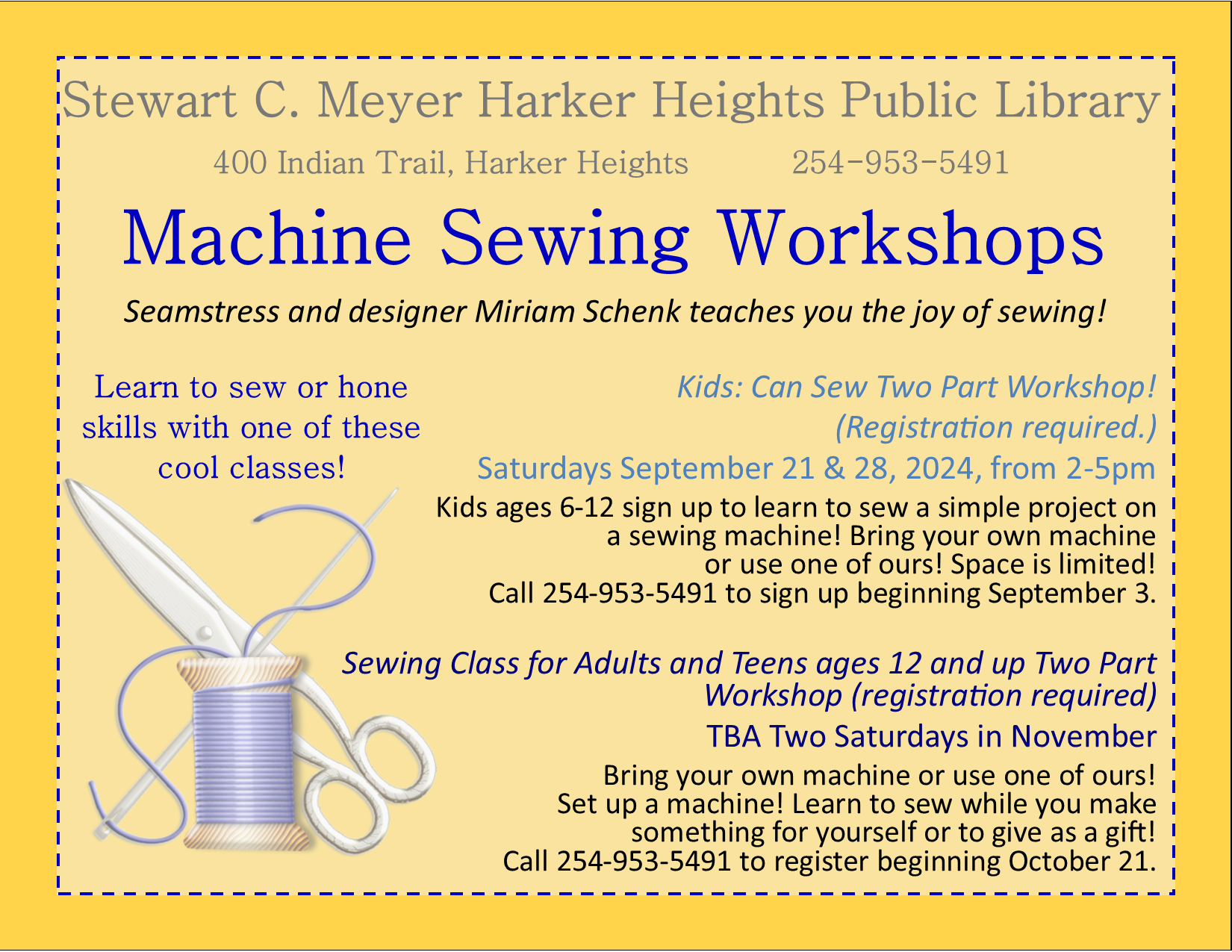 sewing workshop fall 2024