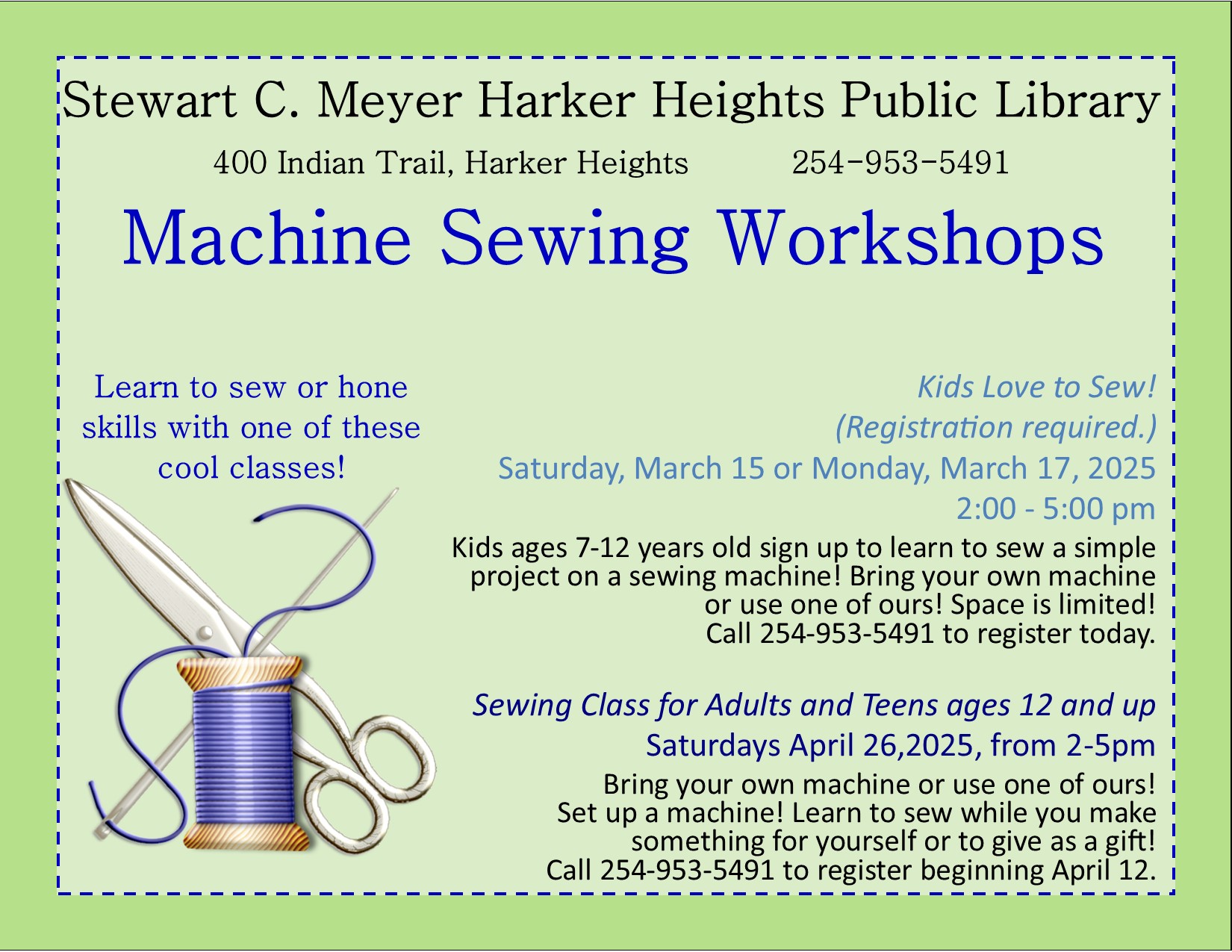 sewing workshops spring 2025