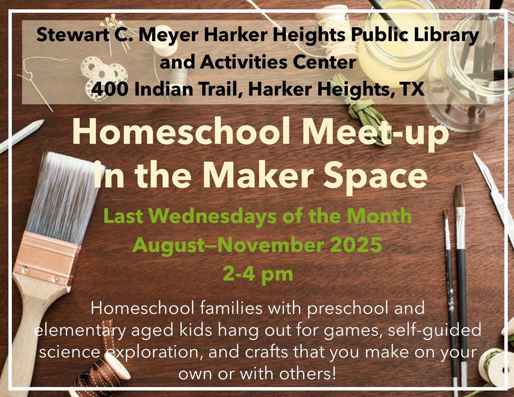 thumbnail homeschool meet up in the maker space fall 2025